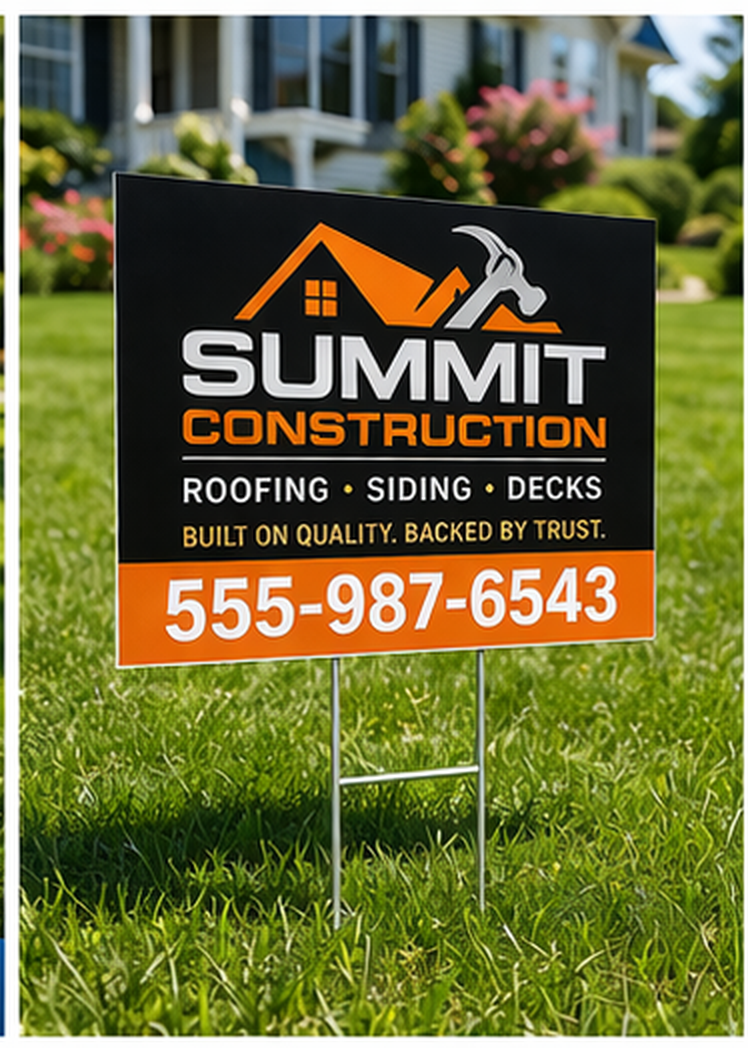 Custom 18x24 Corrugated Plastic Yard Signs – 50 Pack with 24" Stakes